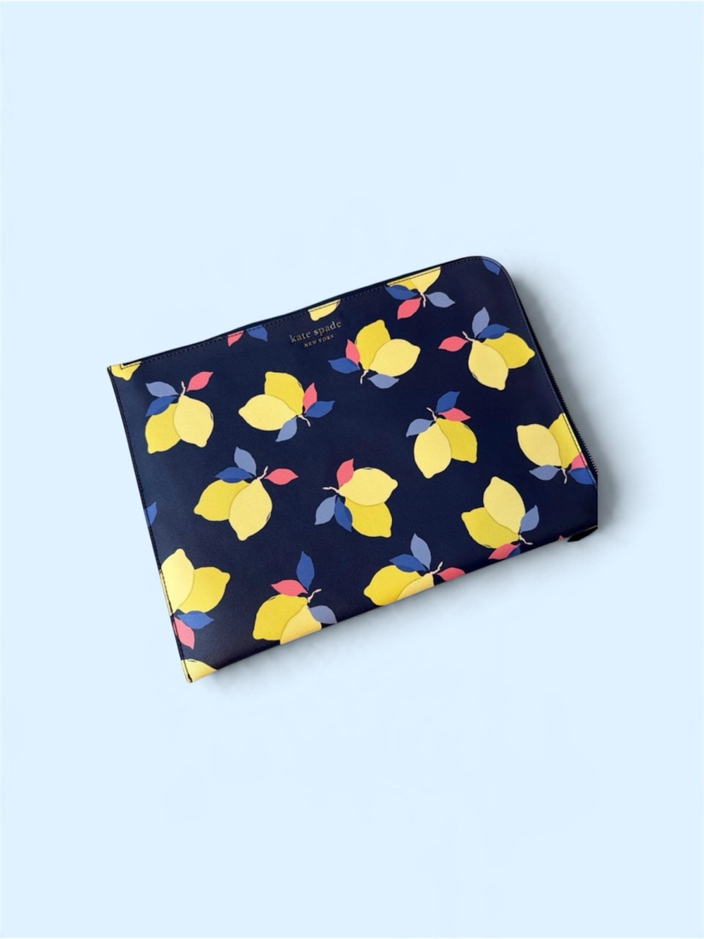 kate spade Navy Lemon Print laptop Pouch